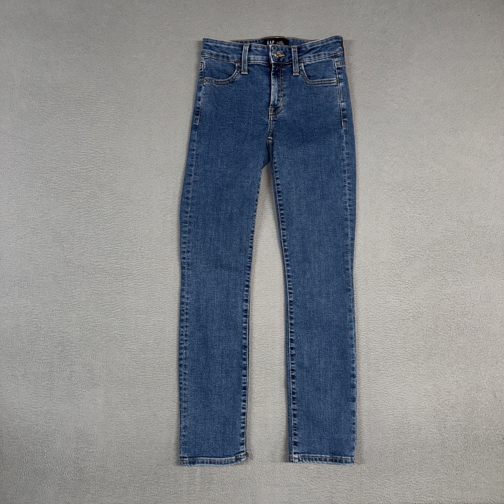 Gap Jeans Womens 00 Blue Classic Straight Stretch Denim Cotton Blend Preppy